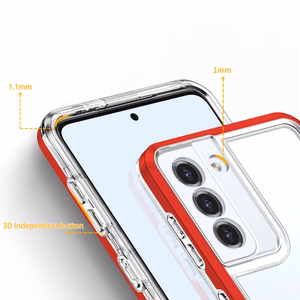 Clear 3in1 dėklas Samsung Galaxy S23 silikoninis dėklas su rėmeliu raudonas