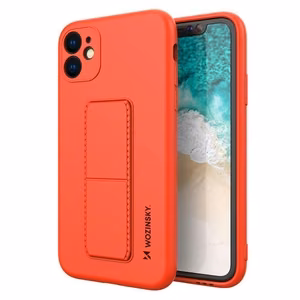 Wozinsky Kickstand Case silikoninis dėklas su stovu Xiaomi Redmi 10X 4G / Xiaomi Redmi Note 9 raudonas