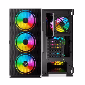SAVIO PC Case Raptor X1 ARGB Glass/Mesh Juoda