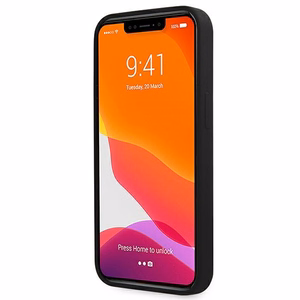 Guess GUHMP13XLSLMGBK dėklas telefonui iPhone 13 Pro Max 6.7" juodas kietas silikoninis su auksiniu logotipu MagSafe