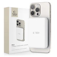 Tech-Protect LifeMag PB11 išorinė baterija su MagSafe 10000mAh 15W USB-C jungtimi - balta + USB-C kabelis