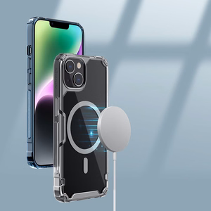 Nillkin Nature Pro šarvuotas dėklas su MagSafe telefonui iPhone 15 Plus - mėlynas