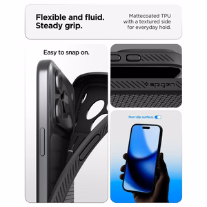 Spigen Liquid Air dėklas, skirtas iPhone 18 Pro Max / 17 Pro Max – spalva: matinė juoda