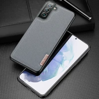 Dux Ducis Fino dėklas yra pagamintas iš nailono medžiagos Samsung Galaxy S22 + (S22 Plus) mėlynas