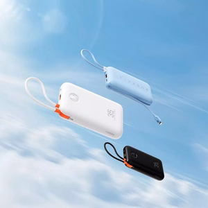 Veger K2 (W2068) 20000 mAh powerbank'as 35W PD QC3.0 su integruotais USB-C ir Lightning laidais, juodas