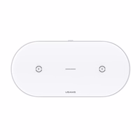 USAMS belaidis įkroviklis US-CD120 10W dvigubas baltas CD120JN01