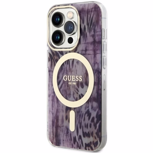 Guess GUHMP14LHLEOPWP iPhone 14 Pro 6.1" rožinis/rožinis kietas dėklas Leopardas MagSafe
