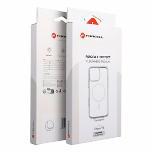 Dėklas skirtas iPhone 15 Forcell F-Protect Clear Hybrid Premium suderinamas su Magsafe skaidrus