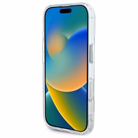 Karl Lagerfeld IML Metal Karl Head Magnetinis dėklas iPhone 16 Plus - baltas