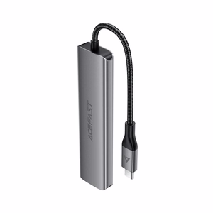 Acefast J16 USB šakotuvas USB-C 5-in-1 HDMI 4K 60Hz PD90W doko stotis - pilkas