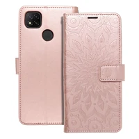 MEZZO knyginis dėklas telefonui XIAOMI Redmi 9C / 9C NFC mandala rožinis auksas