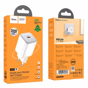 Įkroviklis Hoco USB C QC PD 20W N40 baltas