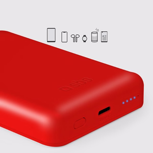 Išorinė baterija SBS TEBB5000MAG1CR 5000 mAh suderinama su MagSafe - raudona