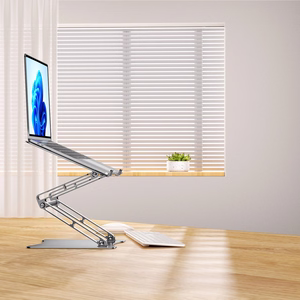 Wozinsky WRS-CPY75DSS aliuminis nešiojamojo kompiuterio ir planšetės stovas + nemokamas išmaniojo telefono stovas - sidabrinis