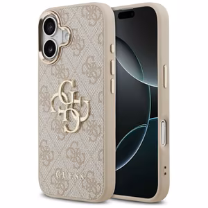 Guess 4G Big 4G Classic Logo dėklas telefonui, skirtas iPhone 17 – rožinio aukso spalvos