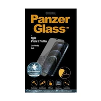 PanzerGlass E2E Super+ Microfracture antibakterinis grūdintas stiklas iPhone 12 Pro Max – su juodu rėmeliu
