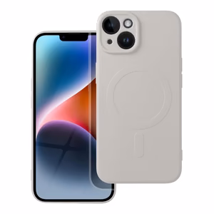 Чехол для iPhone 14 силиконовый Mag Cover совместимый с MagSafe белый