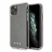 Guess GUHCN65PCGLSI iPhone 11 Pro Max sidabriškas kietasis dėklas Glitter