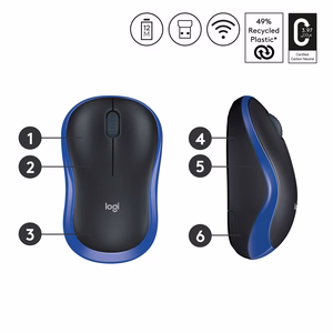 Belaidė pelė "Logitech" 2,4G 1000 dpi M185 mėlyna