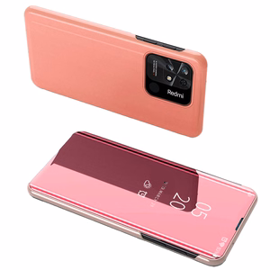 Dėklas telefonui Clear View Case Xiaomi Redmi 10C su atveriamu dangteliu - rožinis
