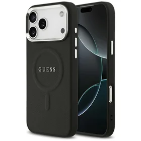 Guess Classic Logo Magnetinis dėklas telefonui iPhone 17 Pro Max - juodas