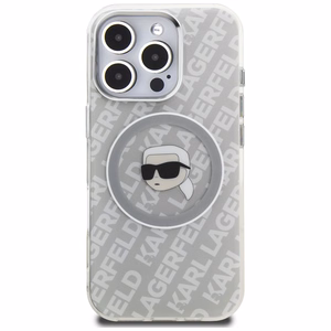 Karl Lagerfeld IML Karl Head Logo MagSafe dėklas iPhone 16 Pro Max - pilkas