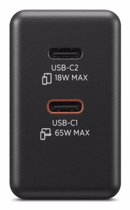 Lenovo Dual USB-C 65W GaN G0A6065BEU – dviejų USB-C jungčių GaN įkroviklis, 65 W