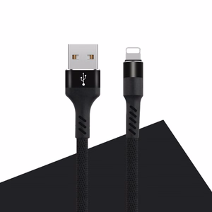 "Maxlife MXUC-01" USB - "Lightning" kabelis 1,0 m 2A juodas nailonas