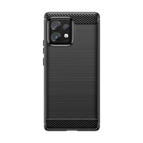 Carbon Case silikoninis dėklas telefonui Motorola Edge 40 Pro - juodas