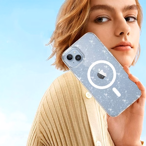 Tech-Protect FlexAir Hybrid Magnetinis iPhone 13/14 dėklas - skaidrus su blizgučiais