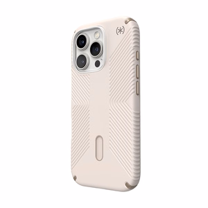 Speck Presidio2 Grip ClickLock & MagSafe dėklas, skirtas iPhone 16 Pro, „Bleached Bone“ / „Heirloom Gold“ / „Hazel Brown“