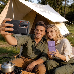 Tech-Protect Kevlar Aura MagSafe dėklas Samsung Galaxy A57, juodas ir oranžinis