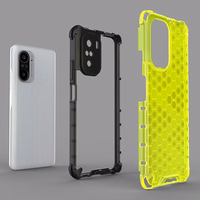 Honeycomb dėklas šarvuotas dėklas su TPU buferiu Xiaomi Redmi K40 Pro+ / K40 Pro / K40 / Poco F3 raudonas