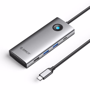 Orico PW11 8in1 USB-C Docking Station 2x USB-A 3.0 1x USB-A 2.0 1x USB-C 3.0 1x USB-C PD 100W 1x HDMI 4K 60Hz 1x VGA 1080P 60Hz 1x RJ45 Gigabit Ethernet - Gray