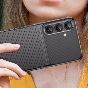 Griaustinio dėklas Samsung Galaxy S25+ silikoninis šarvuotas dangtelis - juodas