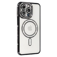 Bling Magnetinis dėklas telefonui Iphone 16 Pro juodas