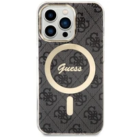 Guess GUHMP13LH4STK iPhone 13 Pro / 13 6.1" juodas/juodas kietas dėklas 4G MagSafe