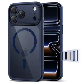 Tech-Protect Magpeak MagSafe CC dėklas telefonui iPhone 17 Pro - skaidriai tamsiai mėlynas
