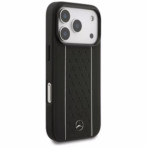 Mercedes Leather Star Pattern Stripes MagSafe Case for iPhone 17 Pro - Black