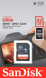 SanDisk Ultra 32GB SDHC Mem Card 100MB/s atminties kortelė UHS-I Klasės 10