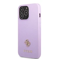 Guess GUHCP13LPS4MU iPhone 13 Pro / 13 6.1" violetinis/violetinis kietas dėklas Saffiano 4G mažas metalinis logotipas