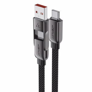 "Acefast C13-05" USB-C - USB-A / USB-C kabelis 480Mb/s 3A 0,2 m - Juodas