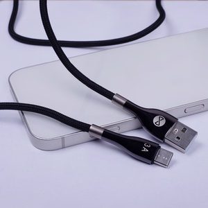 "Forever Sleek" kabelis USB - USB-C 1,0 m 3A juodas
