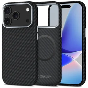 Tech-Protect Ion Carbon Magnetinis dėklas telefonui iPhone 17 Pro - juoda ir sidabrinė