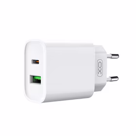 XO wall charger CE02A PD 20W QC 3.0 18W 1x USB 1x USB-C white + USB-C – USB-C cable