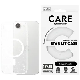 CARE by PanzerGlass Flagmanas Urban Combat StarLight Balta Magnetinis iPhone 16e dėklas - skaidrus