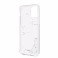 Guess GUHCN58ROSTRT iPhone 11 Pro skaidrus kietas dėklas Gėlių troškimas rožinė ir balta rožė