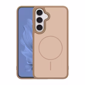 Frame Thin Mag dėklas for Samsung Galaxy S25 rudas