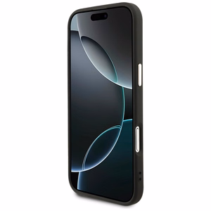 GUESS dėklas telefonui IPHONE 17 Air, suderinamas su MagSafe GUHMP17MP4GTDGMK (4G PU W/ Triangle Logo) auksinis ir juodas