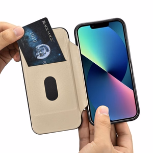 iCarer CE Oil Wax Premium odinis folio dėklas iPhone 14 Plus Magnetinis atverčiamas dėklas su MagSafe Juodas (AKI14220707-BK)
